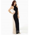 Fashion Color Block Fishtail Party Long Dress