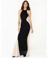 Fashion Color Block Fishtail Party Long Dress